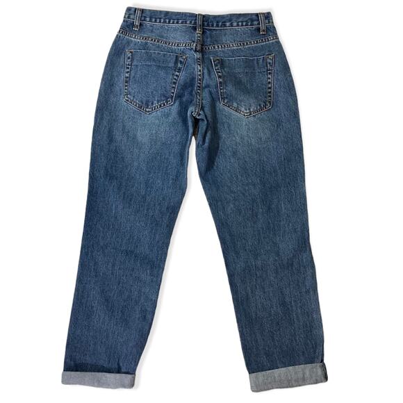 Stonewash star patch ankle jeans, NEW xs Girlfriend ankle blue denim by Glam - Picture 4 of 10